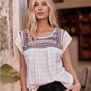 Garnet Hill Embroidered Blouse